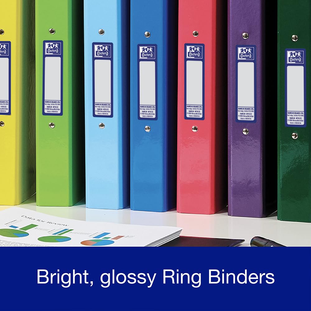 Oxford Premium A4 Ring Binder, Purple Single Folder, 25mm Capacity, Laminated Paper on Board 5