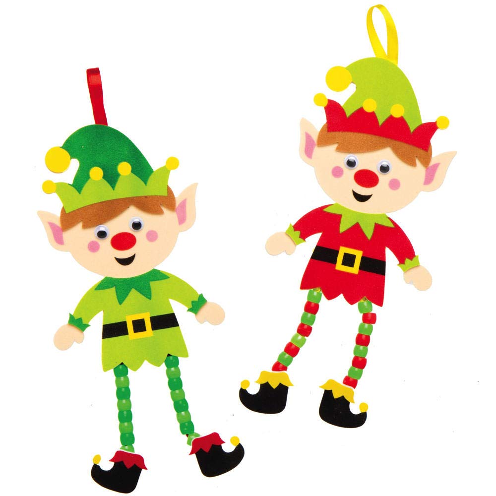 Baker Ross AX398 Christmas Tree Elf Decoration Kits - Pack of 5, DIY Craft Ornaments 9