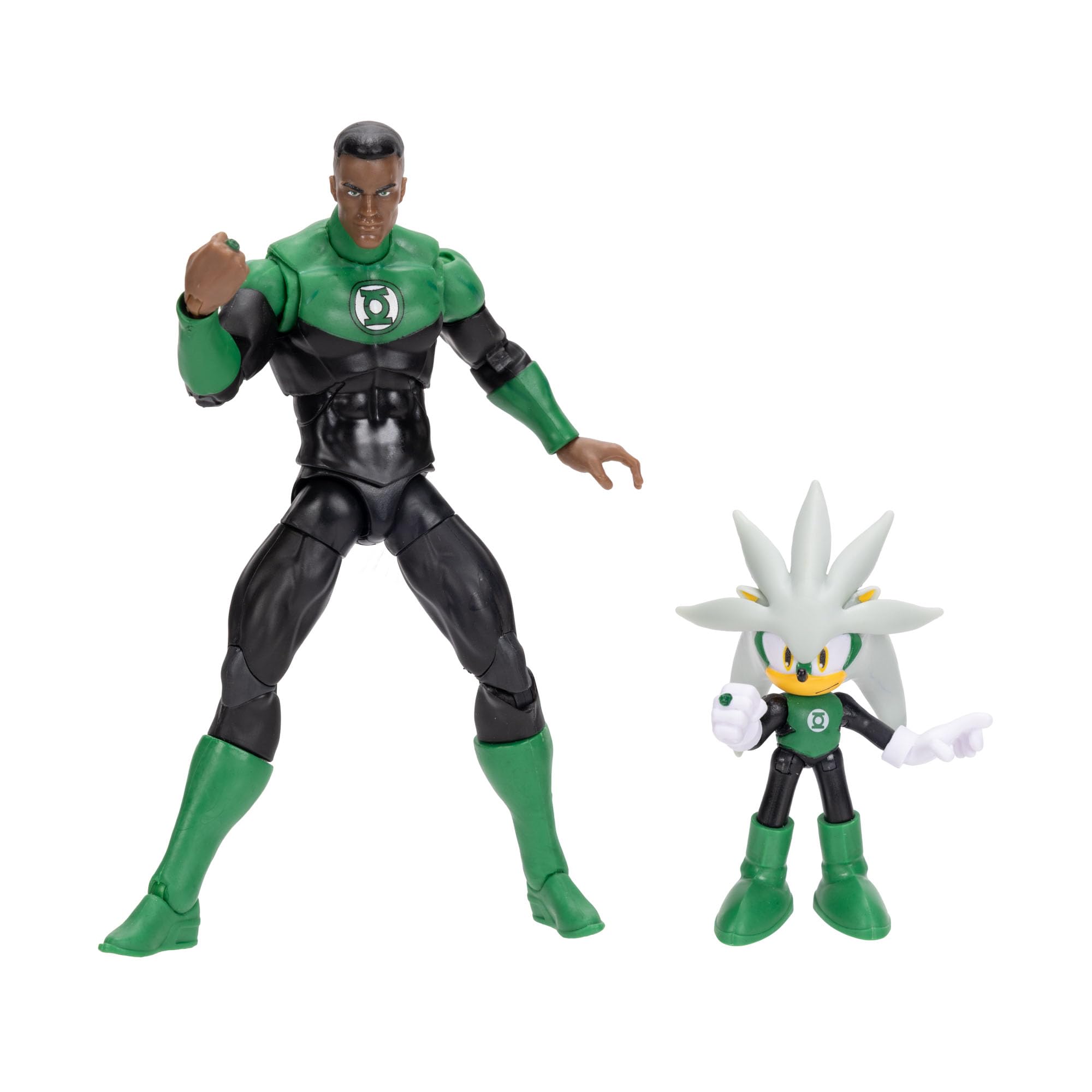 Sonic The Hedgehog DC x Sonic Silver as Green Lantern & Classic Green Lantern Action Figure Multipack 1