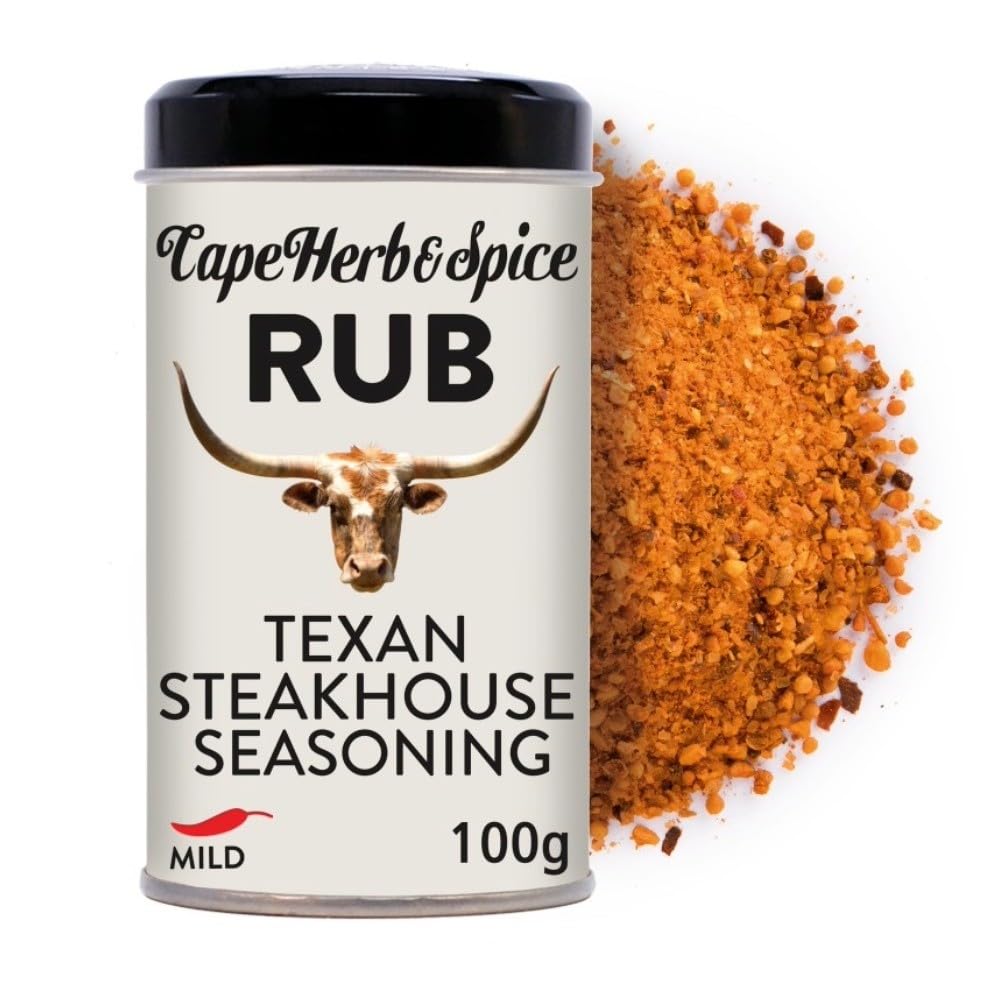 Cape Herb & Spice Texan Steakhouse Seasoning Rub - Mild Chilli | 100g Tin 1