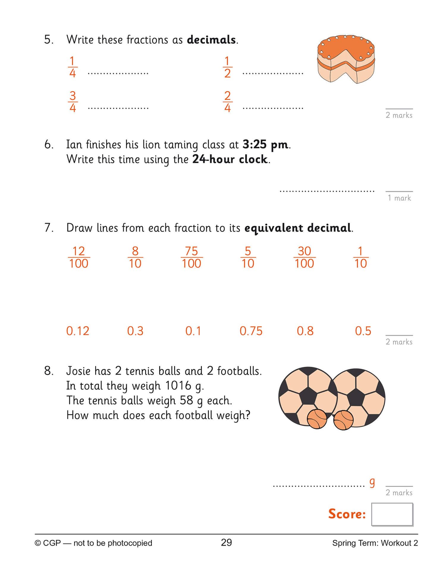 CGP KS2 Maths 10-Minute Weekly Workouts - Year 4 Study Aid | Paperback | English