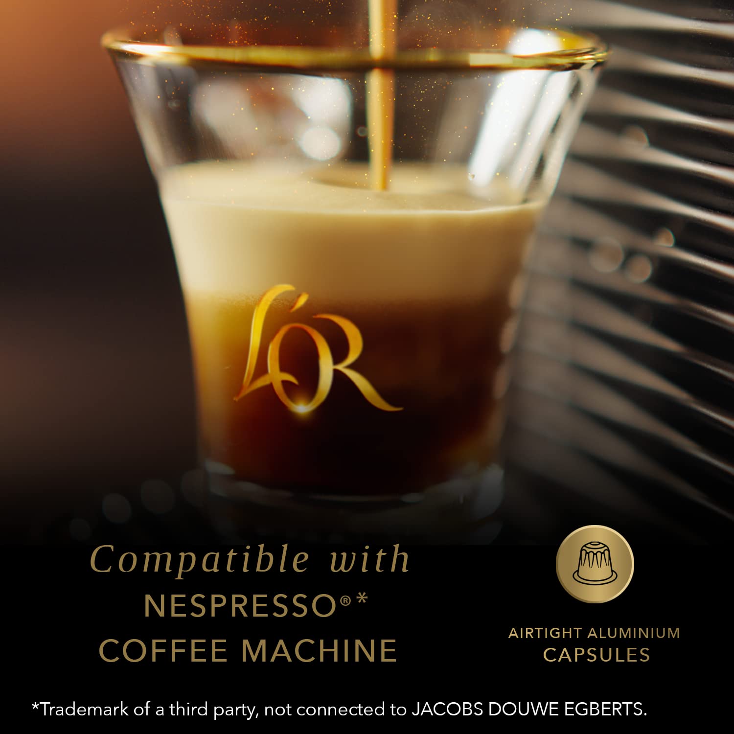 L'OR Espresso Onyx Coffee Pods x200 - Intensity 12, Recyclable Aluminum Capsules