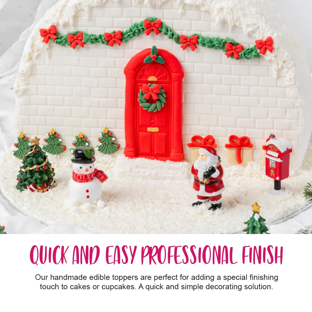 Anniversary House - Christmas Wreath Edible Fondant Cupcake Toppers 5