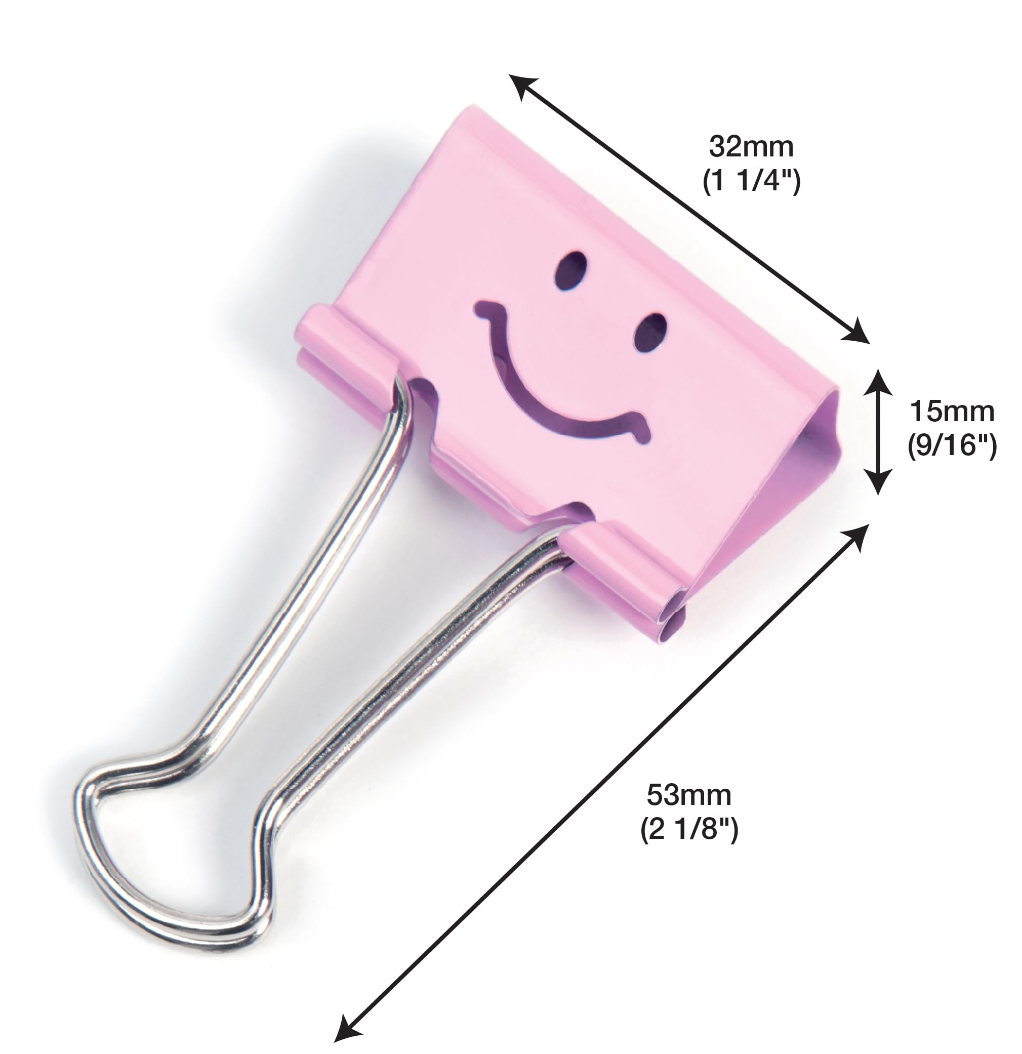 RAPESCO Fold-Back Binder Clips - 1-1/4-Inch, Assorted Emojis, Candy Pink, Box of 20 5