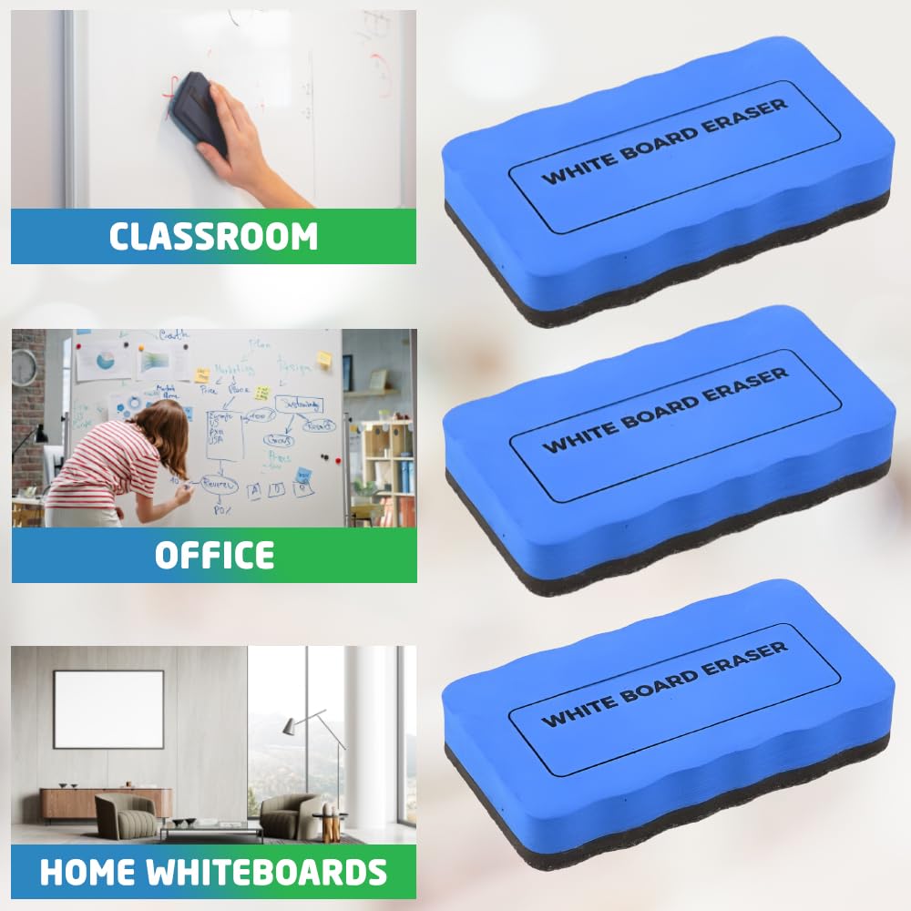 1ABOVE Whiteboard Dry Eraser - Durable Plastic, Blue | 100x55x1mm 3