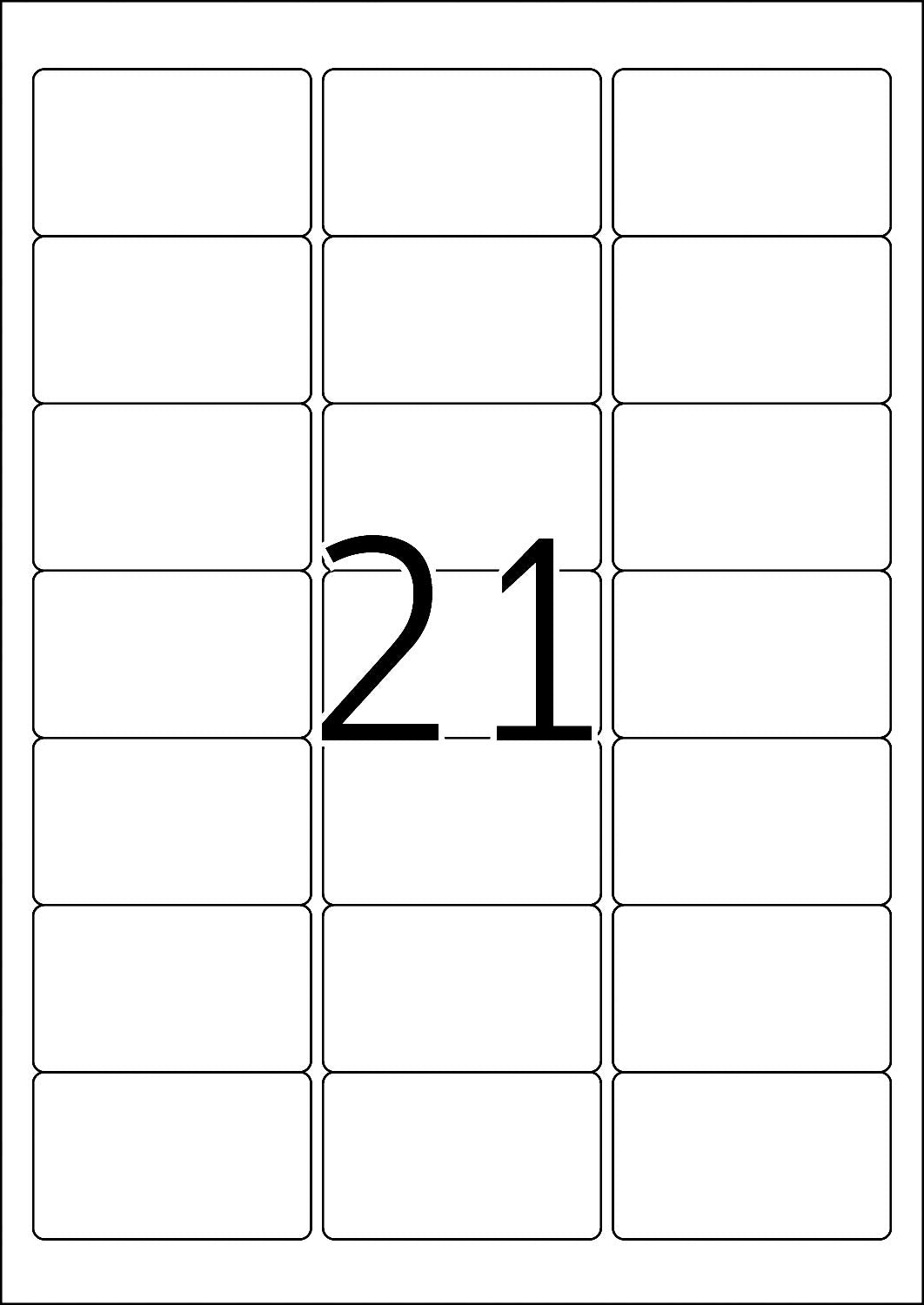 TopStick A4 Self Adhesive Address Labels, 21 Labels Per Sheet, 100 Sheets,
