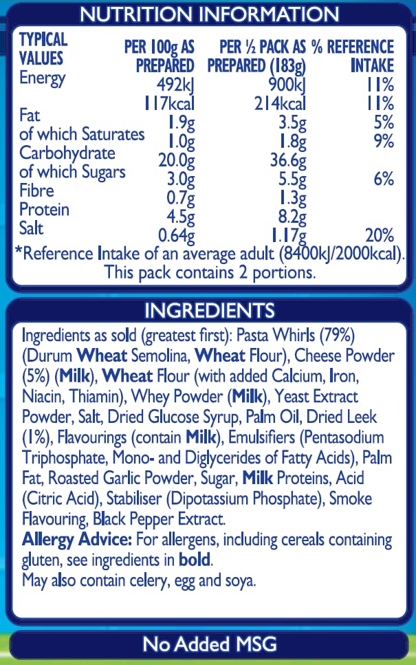 Batchelors Pasta 'n' Sauce Cheese, Leek & Ham Ready Meal, 99 g Packet (Pack of 7) 9