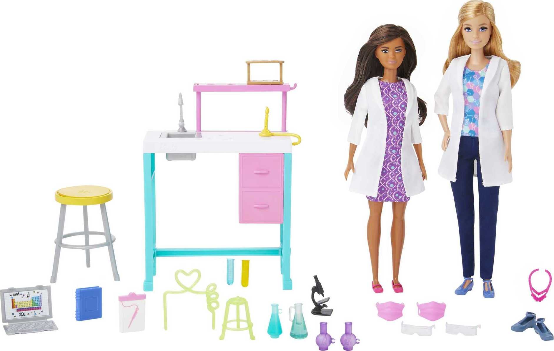 Barbie Careers Science Lab Playset with 2 Scientist Dolls and 10+ Accessories