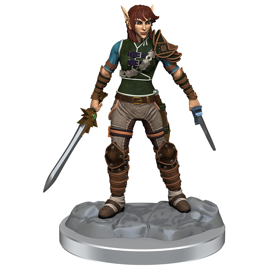 WizKids D&D Nolzur's Marvelous Miniatures: Elf Rogue & Half-Elf Rogue Proté | 2 Unpainted Miniatures | Plastic 2