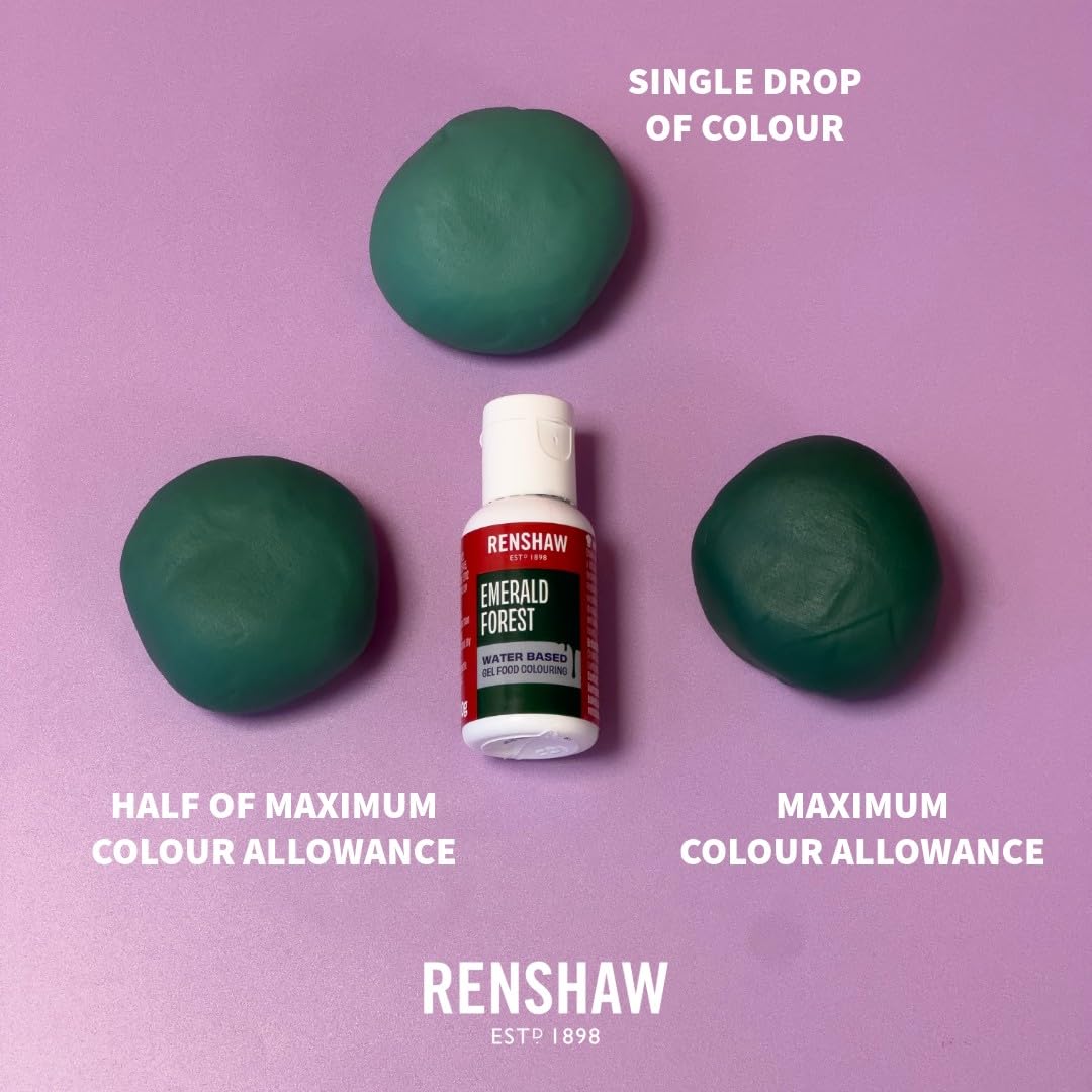 Renshaw Water Based Gel Food Colouring - Emerald Green Forest | 20g Gel Formula 3
