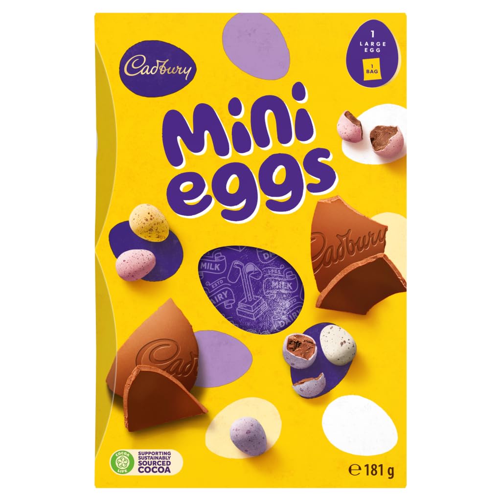 Cadbury Mini Eggs Chocolate Easter Egg with 2 Bags of Mini Eggs | 181g