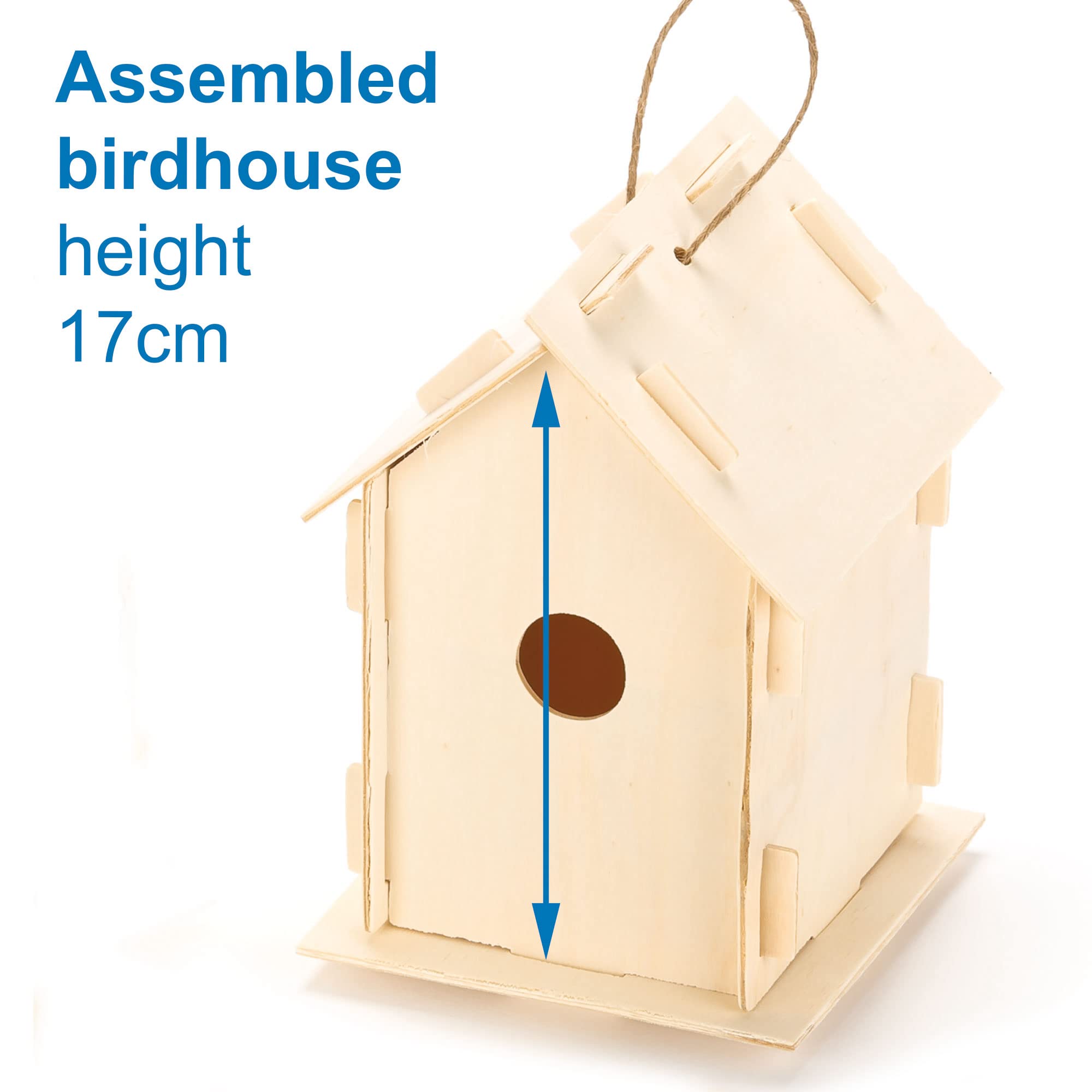 Baker Ross Wooden Birdhouse Kits for Kids to Make & Decorate | Pack of 2 | Ages 5+ 4