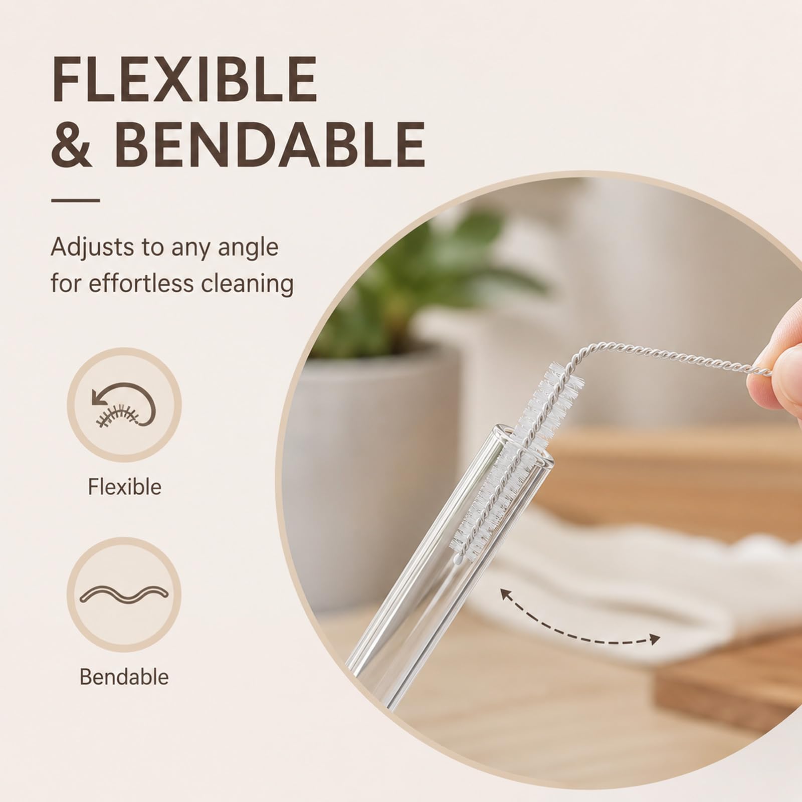 Admygo Bottle Brush - 10 Pcs Nylon Bristle Cleaner for Straws & Narrow Necks | 17.5cm Length 5