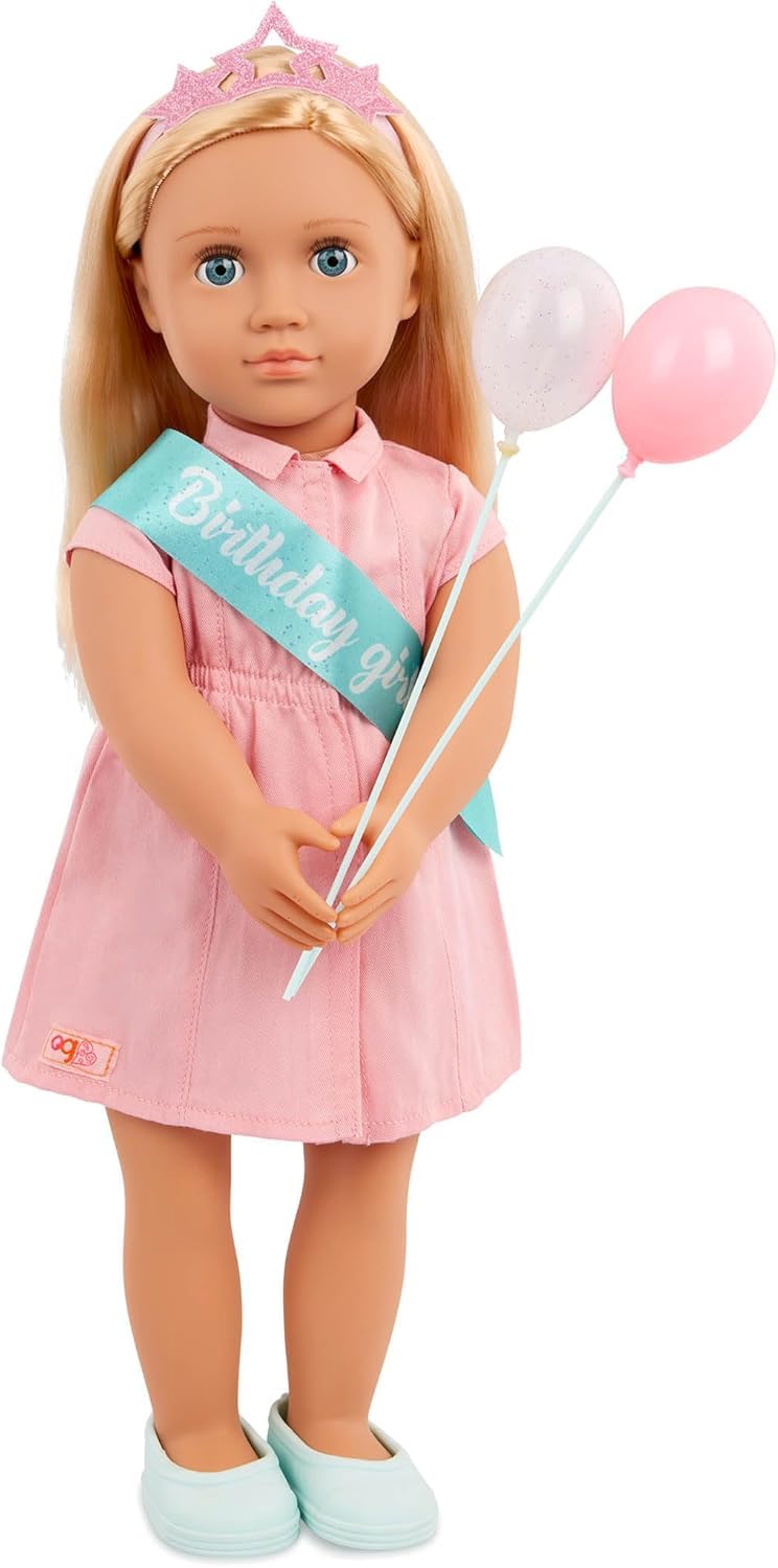 Our Generation Brenna 18-Inch Birthday Doll with Party Dress & Accessories | Movable Limbs 1