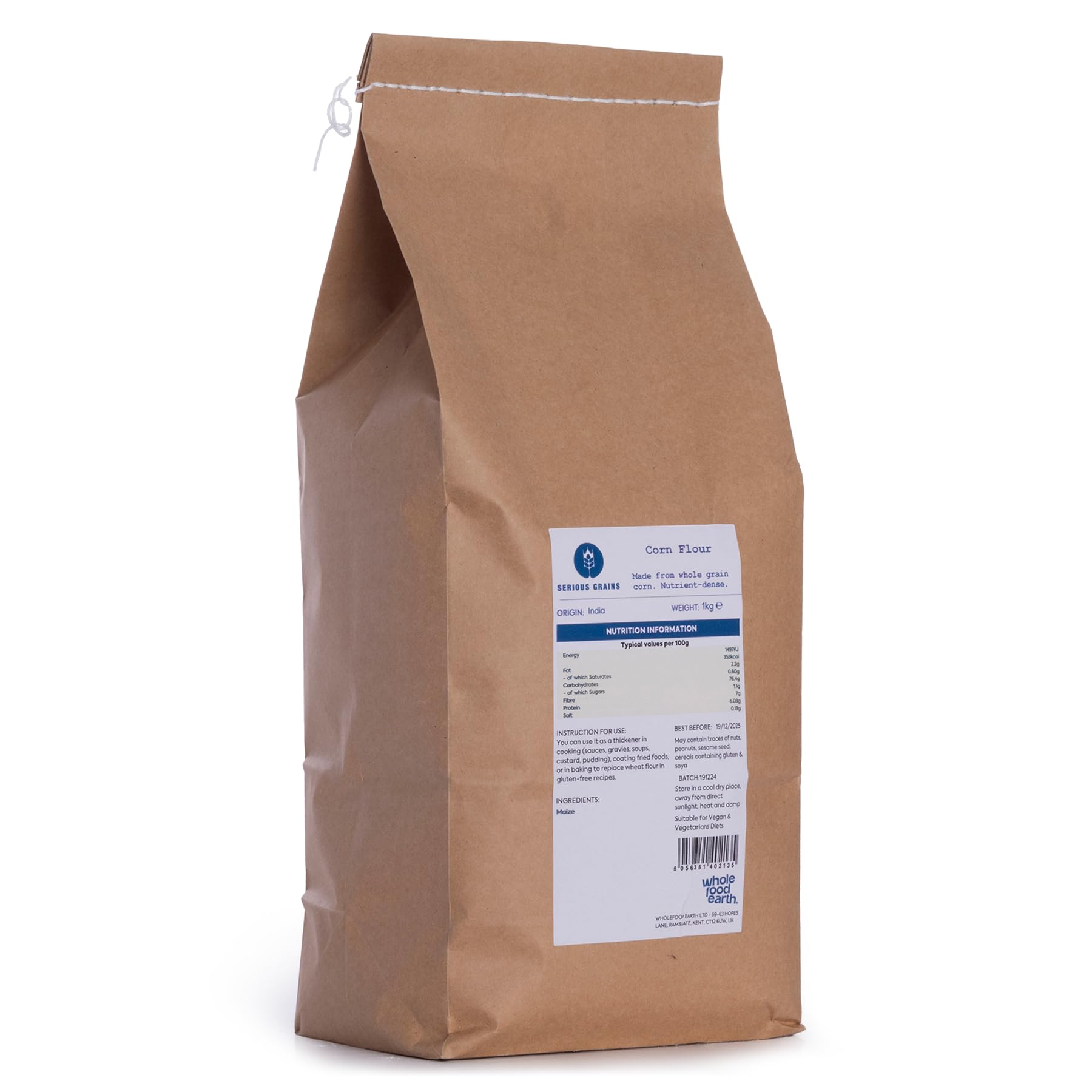 Wholefood Earth Serious Grains Corn Flour - 1kg