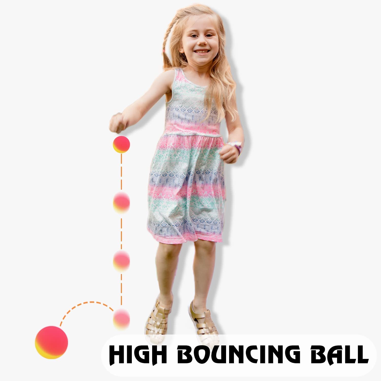 SHATCHI Bouncy Jet Balls - 10pk 27mm Rubber Bouncy Balls for Kids Party Favors 2