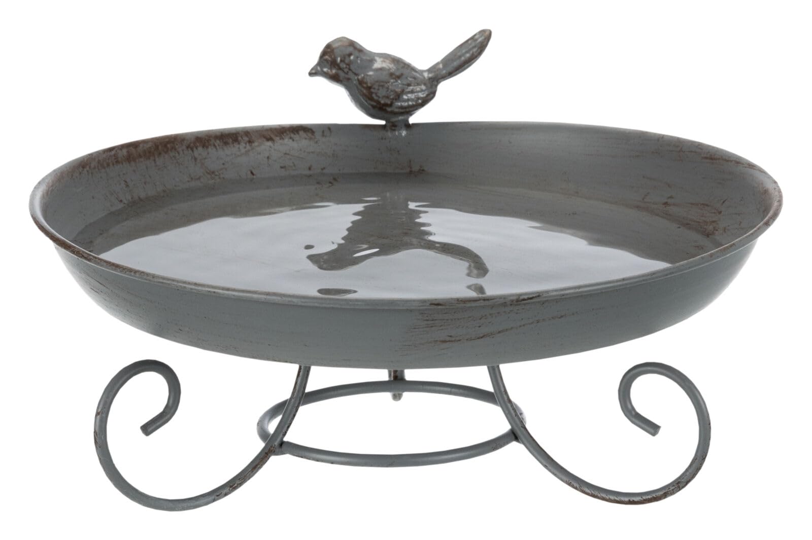TRIXIE Standing Bird Bath - 800 ml | Powder-Coated Metal | Grey