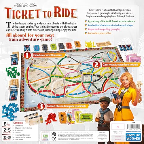 Asmodee Ticket to Ride Family Board Game for 2-5 Players