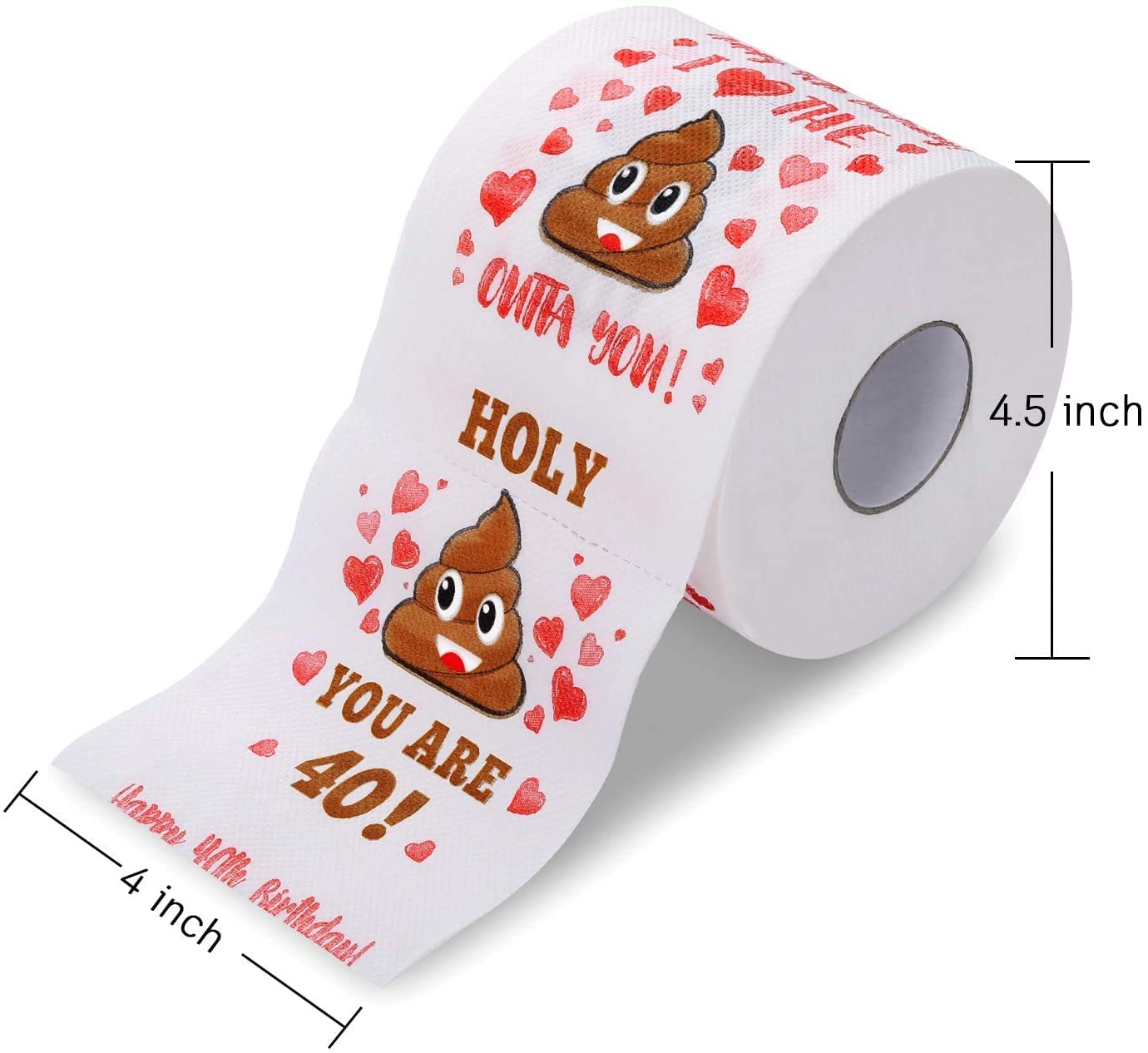 AOZITA Funny Prank Toilet Paper for 40th Birthday Gift | 380 Sheets, 3-Ply, Ol-free 2