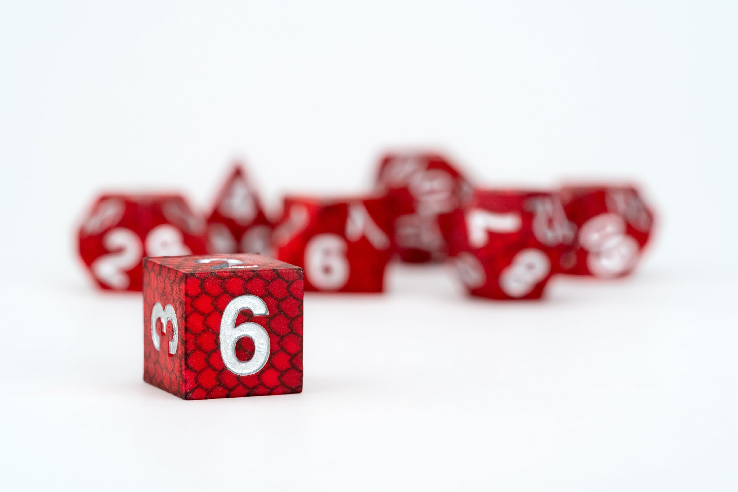 Metallic Dice Games FanRoll Dragon Storm Silicone Dice Set - 7 Pieces | Red Dragon Scales 2