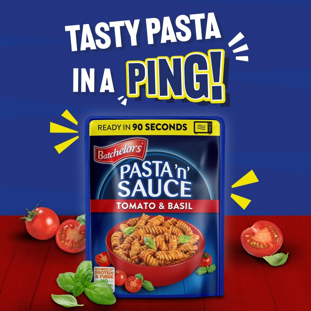 Batchelors Pasta 'n' Sauce Microwave Ready Meals - Tomato & Basil | Pack of 6 (200g each) 3