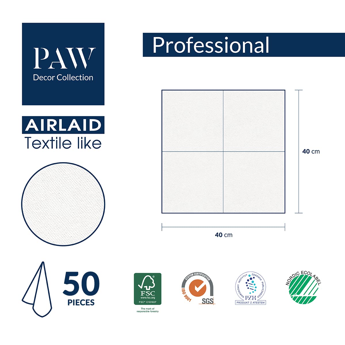 PAW Decor Collection Golden Ornament Napkins - 50 Pack, 40 x 40 cm Airlaid 6