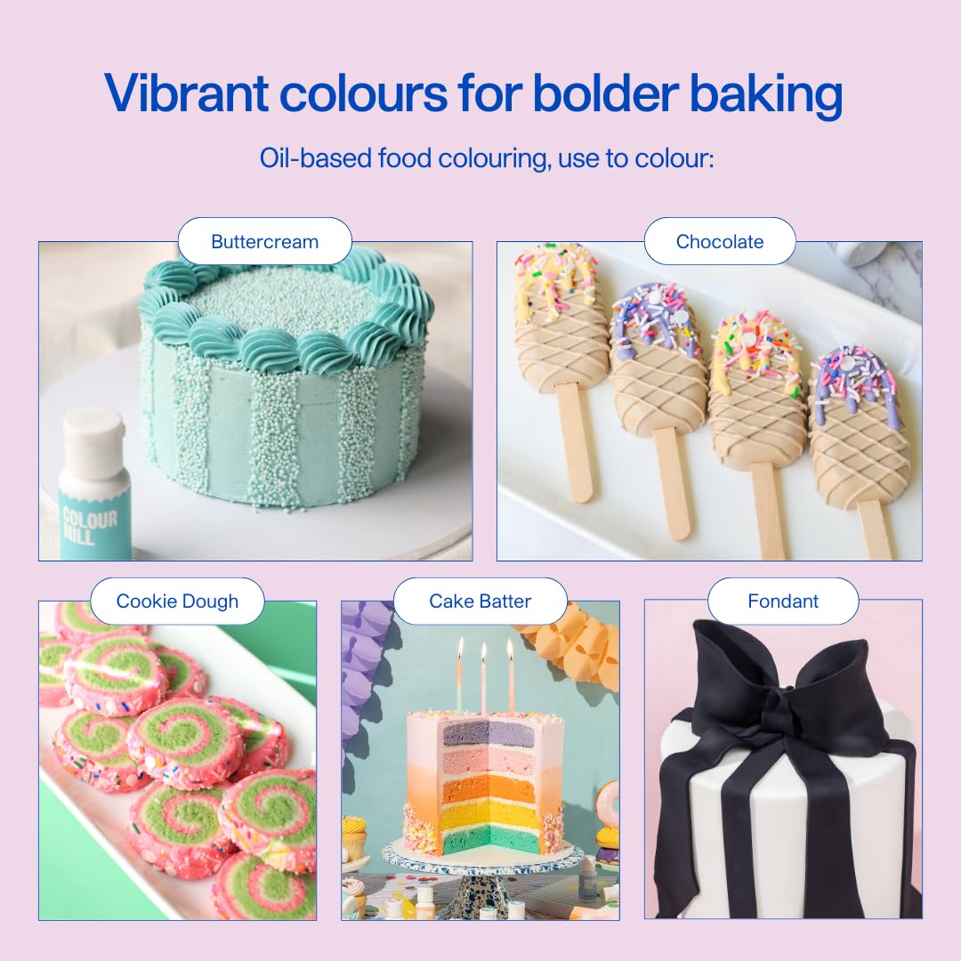 Colour Mill Oil Blend Food Colouring - Sky Blue | Oil-Based | 20ml 3