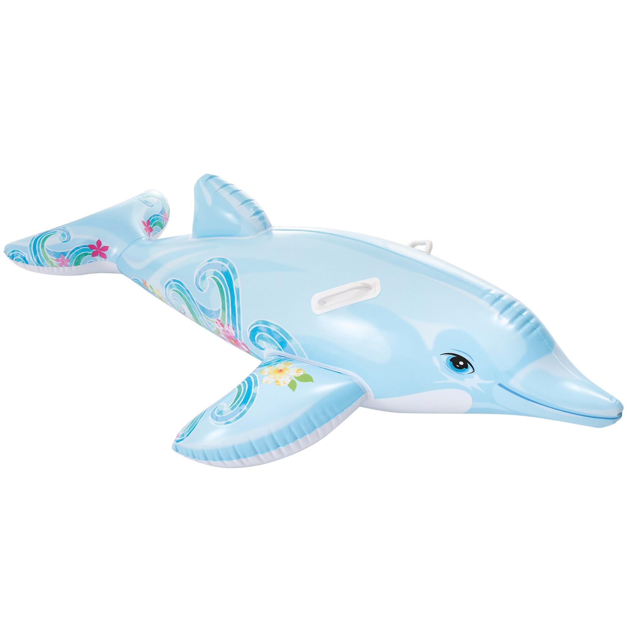 Intex Inflatable Ride-On Dolphin Pool Toy | Heavy Duty Vinyl | Lite Blue