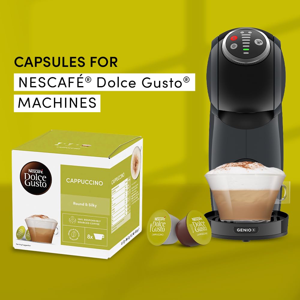 NESCAFÉ Dolce Gusto Cappuccino Coffee Pods - 48 Count Total | Medium Roast | Caffeinated