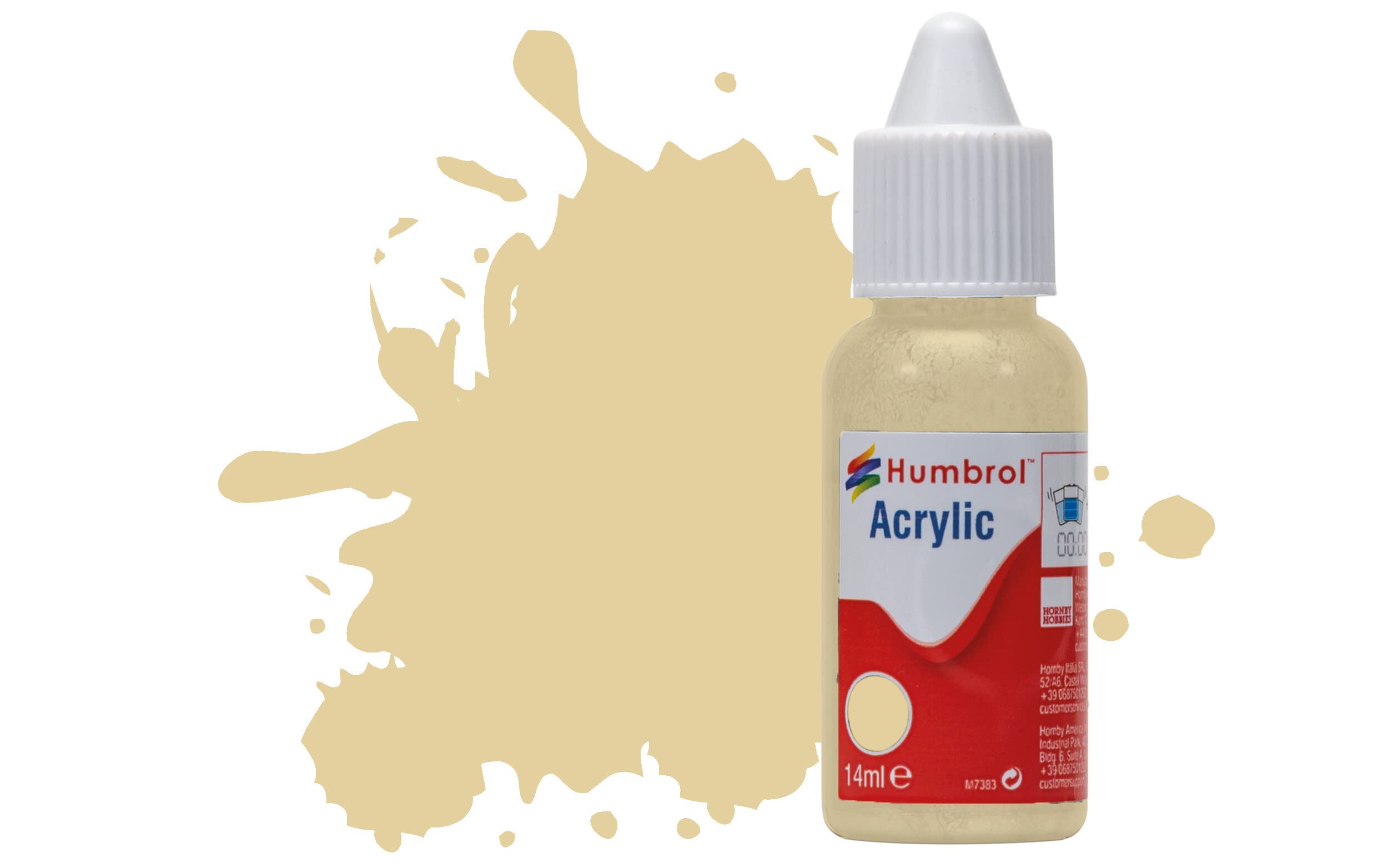 Humbrol Model Paint - No 121 Pale Stone Matt Acrylic Primer | 14ml Bottle | For Plastic, Metal, Wood 1