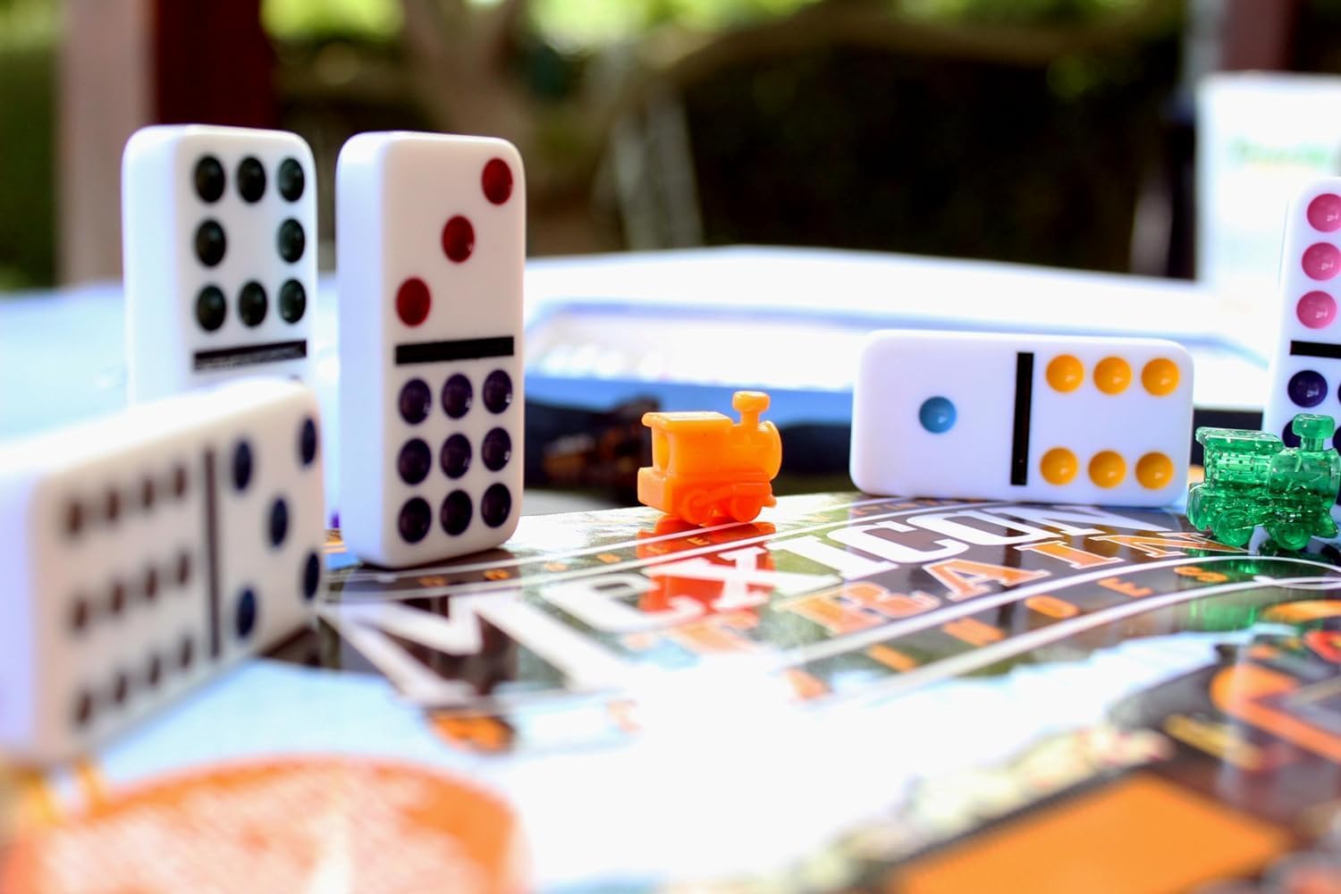 Goliath Mexican Train Dominoes Game | 91-Piece Domino Set for Family Game Night 3