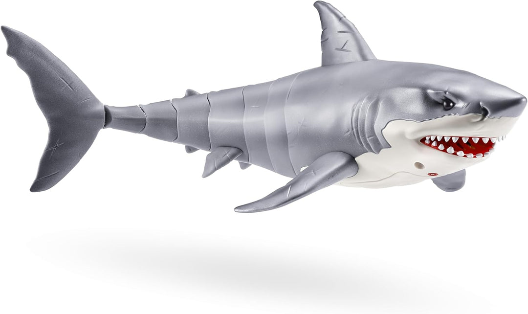 Robo Alive Great White Shark Series 1 by ZURU - Water-Activated Robotic Shark with Light-Up Eyes