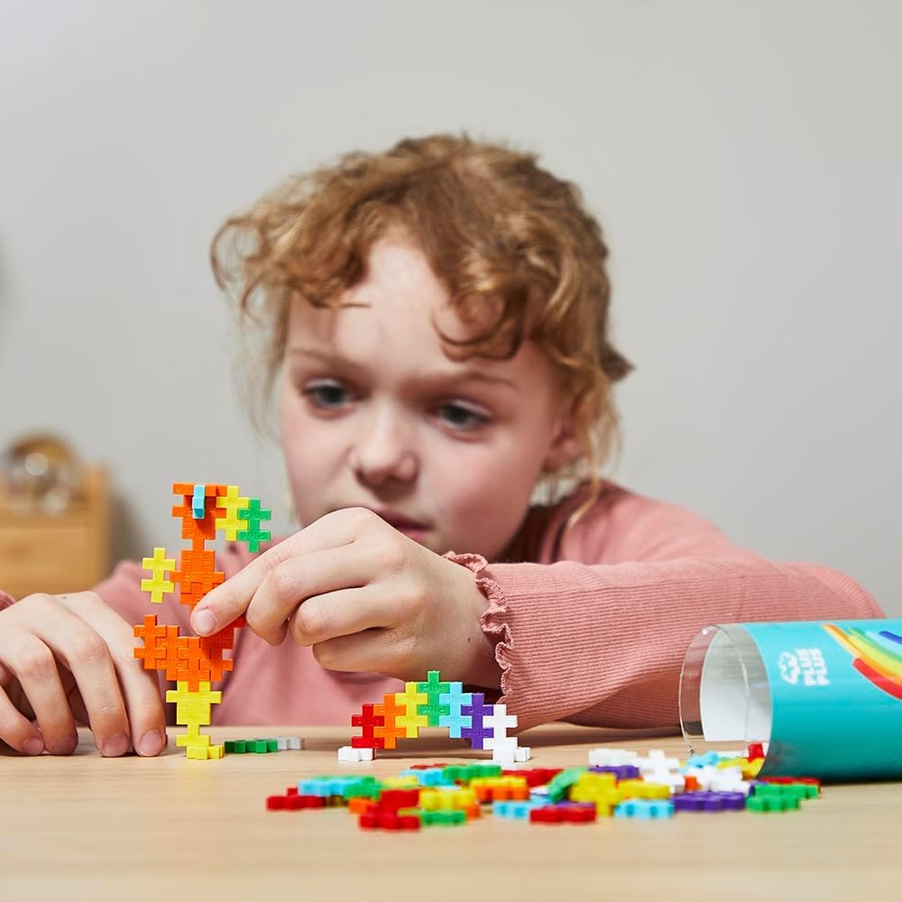 PLUS PLUS Building Blocks - 240 pc Creative Learning & STEM Set | Rainbow Color | Ages 5+ 7