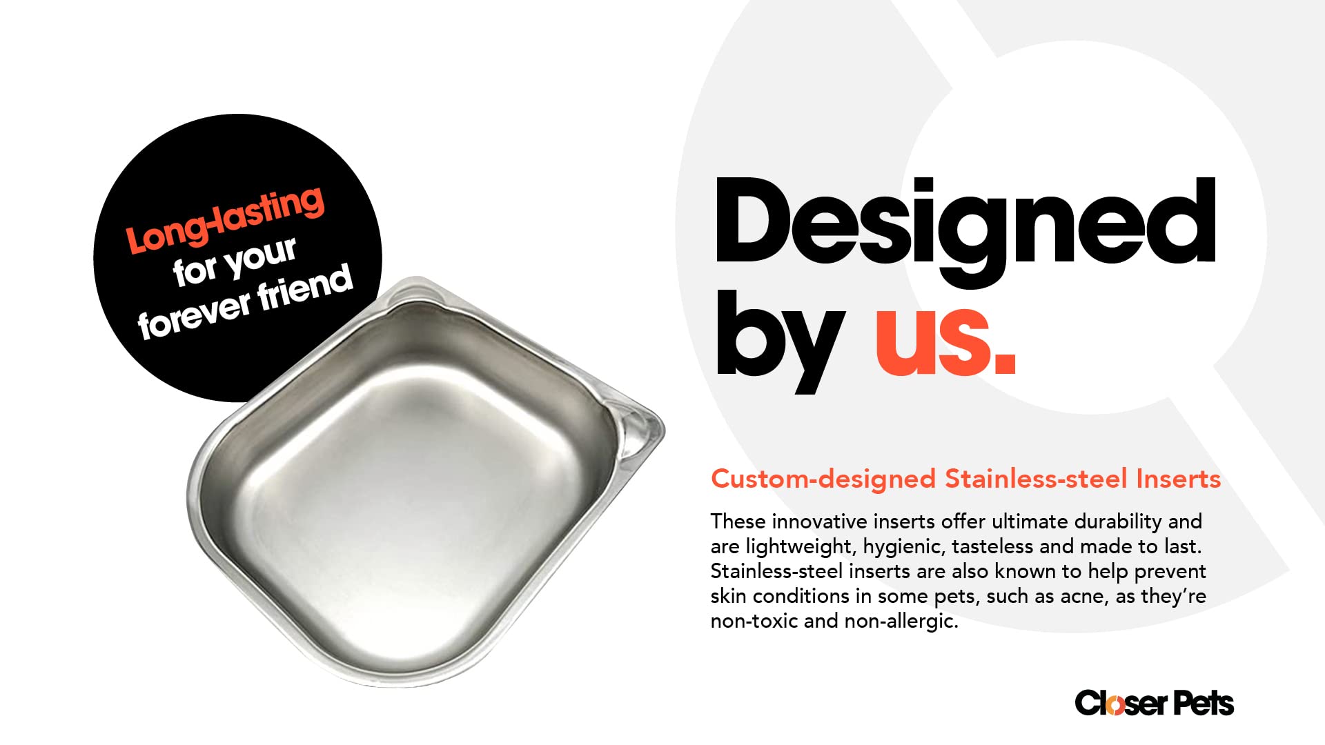 Cat Mate Stainless Steel Bowl Inserts - Set of 2 for C100 & C200 Feeders | Dishwasher Safe 6