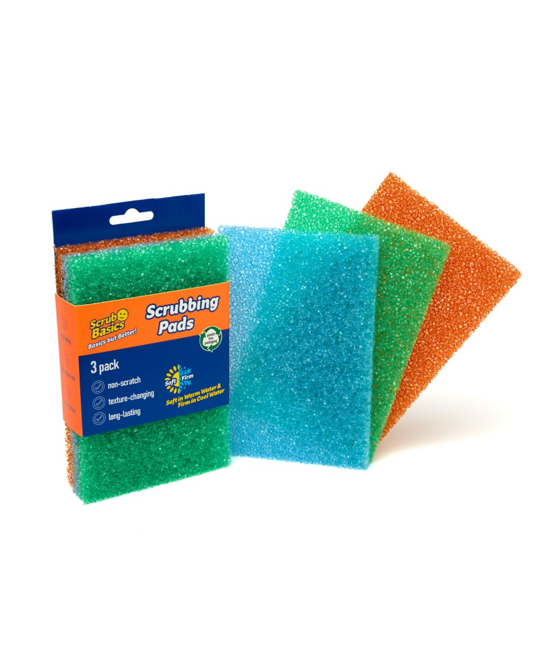 Scrub Daddy Scrub Basics Non-Scratch Scouring Pads - Temperature Responsive | 3 Pack 1