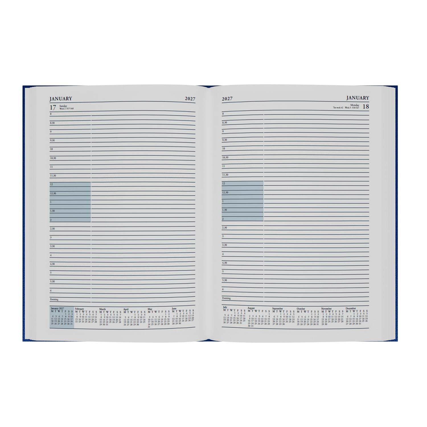 Collins 2026-2027 Mid/Academic Year Appointment Book & Planner - A4 Day-to-Page Organizer | Blue Hardcover