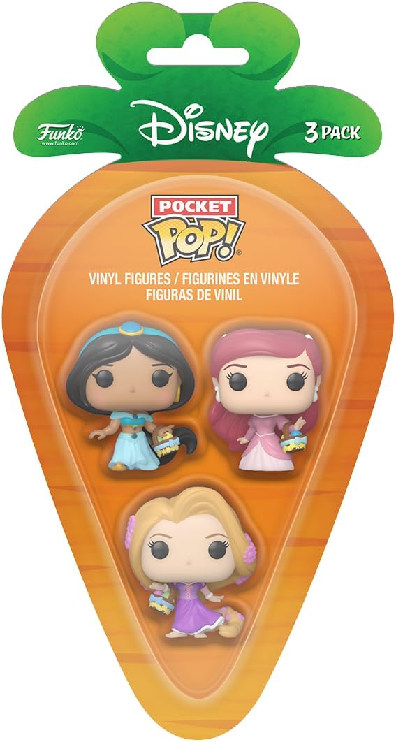 Funko Pop! Disney Princesses - Rapunzel, Ariel, and Jasmine Pocket Pop! Vinyl Figures 3-Pack (76444)