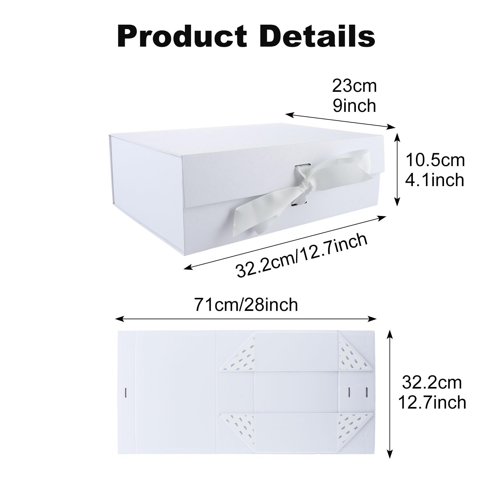 ASelected 2 Pcs Magnetic Gift Boxes - Luxury Paper for Wedding & Favors | 32.2cm x 23cm x 10.5cm