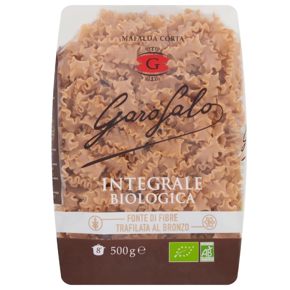 Garofalo Wholewheat Organic Mafalda Corta Italian Pasta - 500g, High Fibre | Cooks in 11 Mins 1
