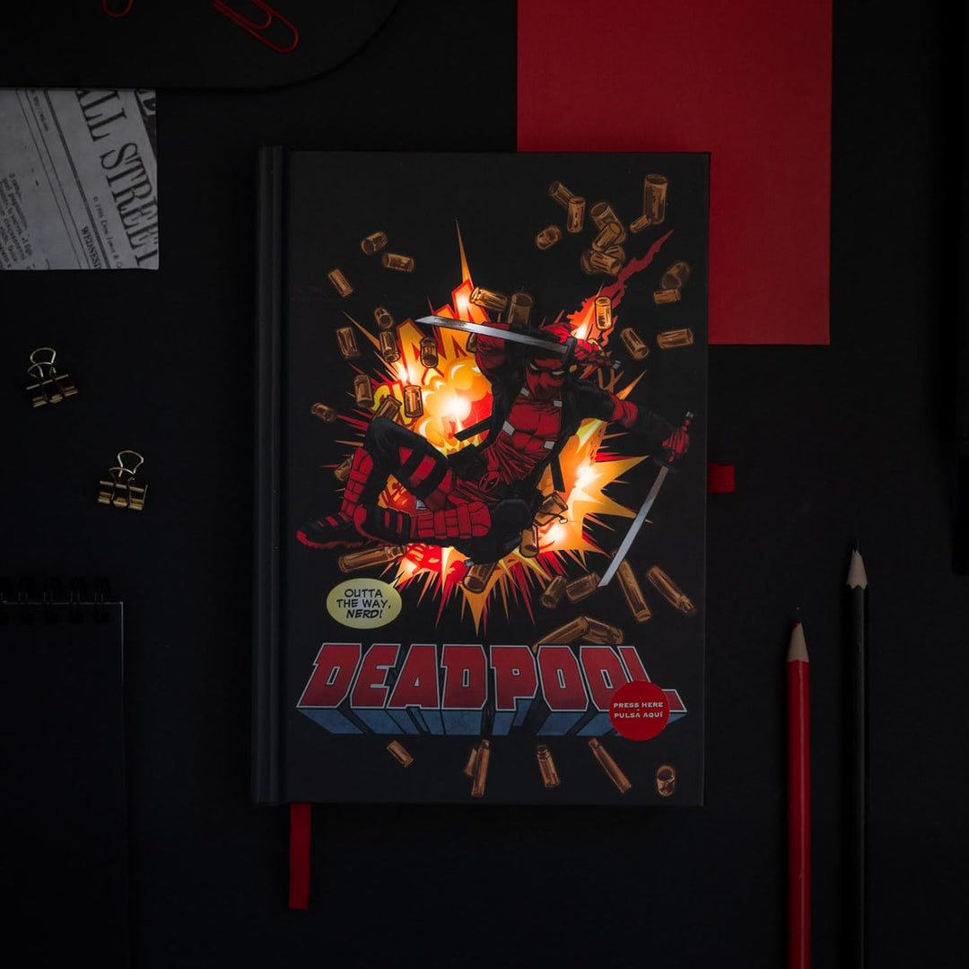 Grupo Erik Marvel Deadpool LED Illuminated Dotted A5 Notebook (GE-MARVEL-DP-A5)