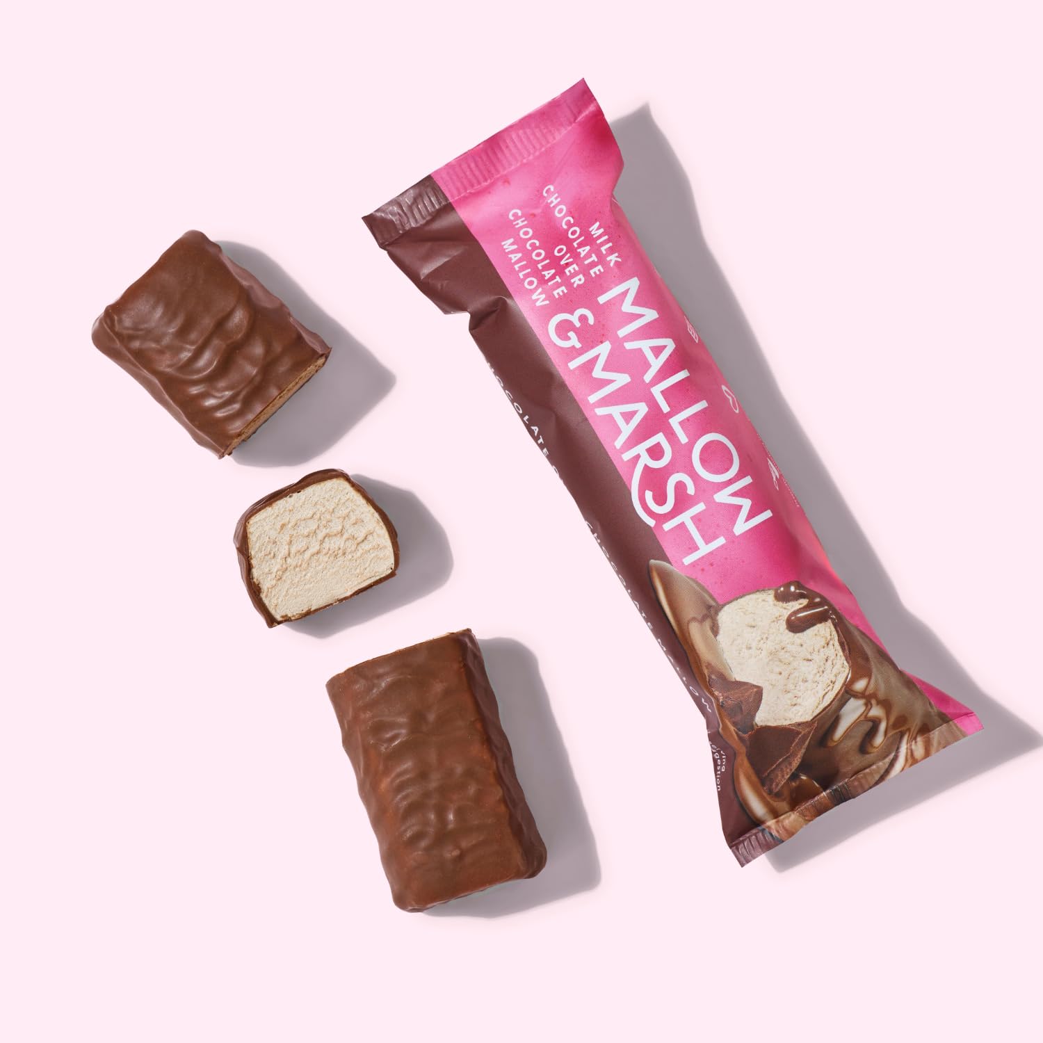 Mallow & Marsh Chocolate Marshmallow Bar - Multipack 12 x 35g, Belgian Milk Chocolate Coated, Handmade in UK