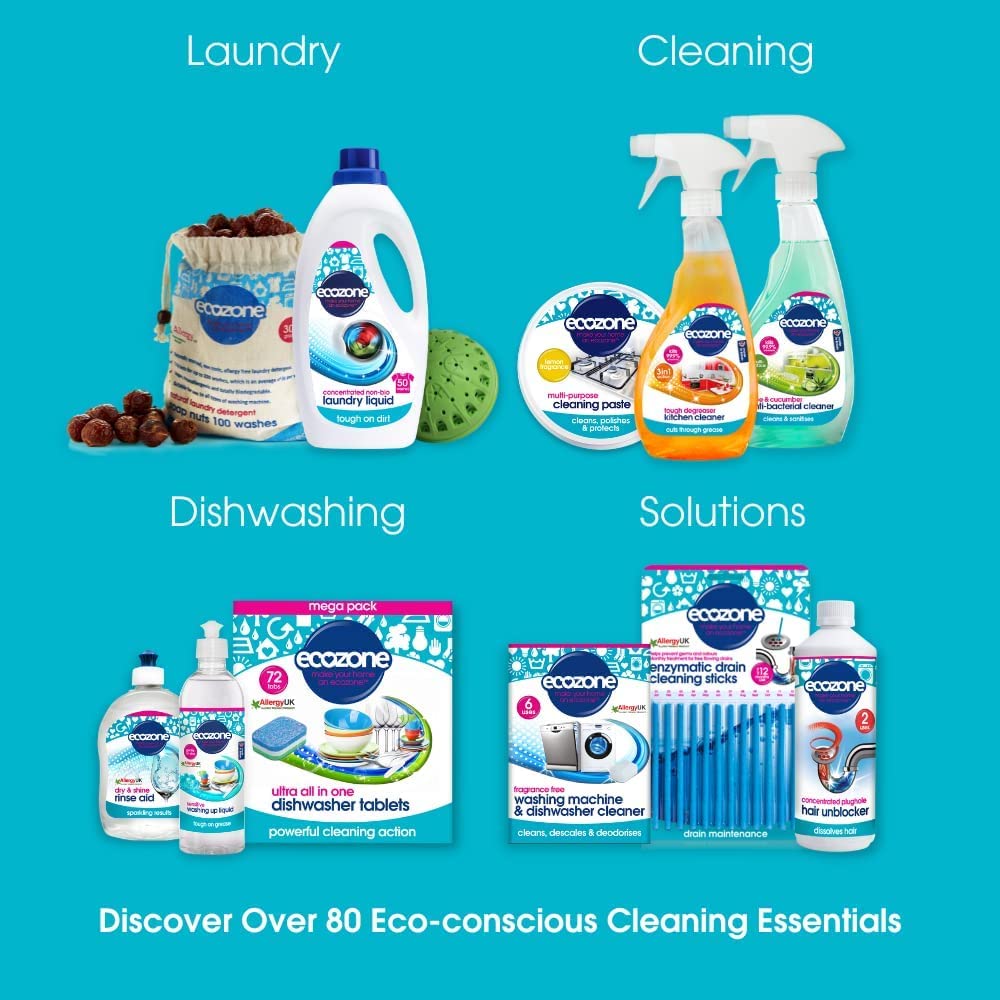 Ecozone Cool Cucumber & Apple Washing-Up Liquid - Concentrated Formula, Tough on Grease | 500ml 2