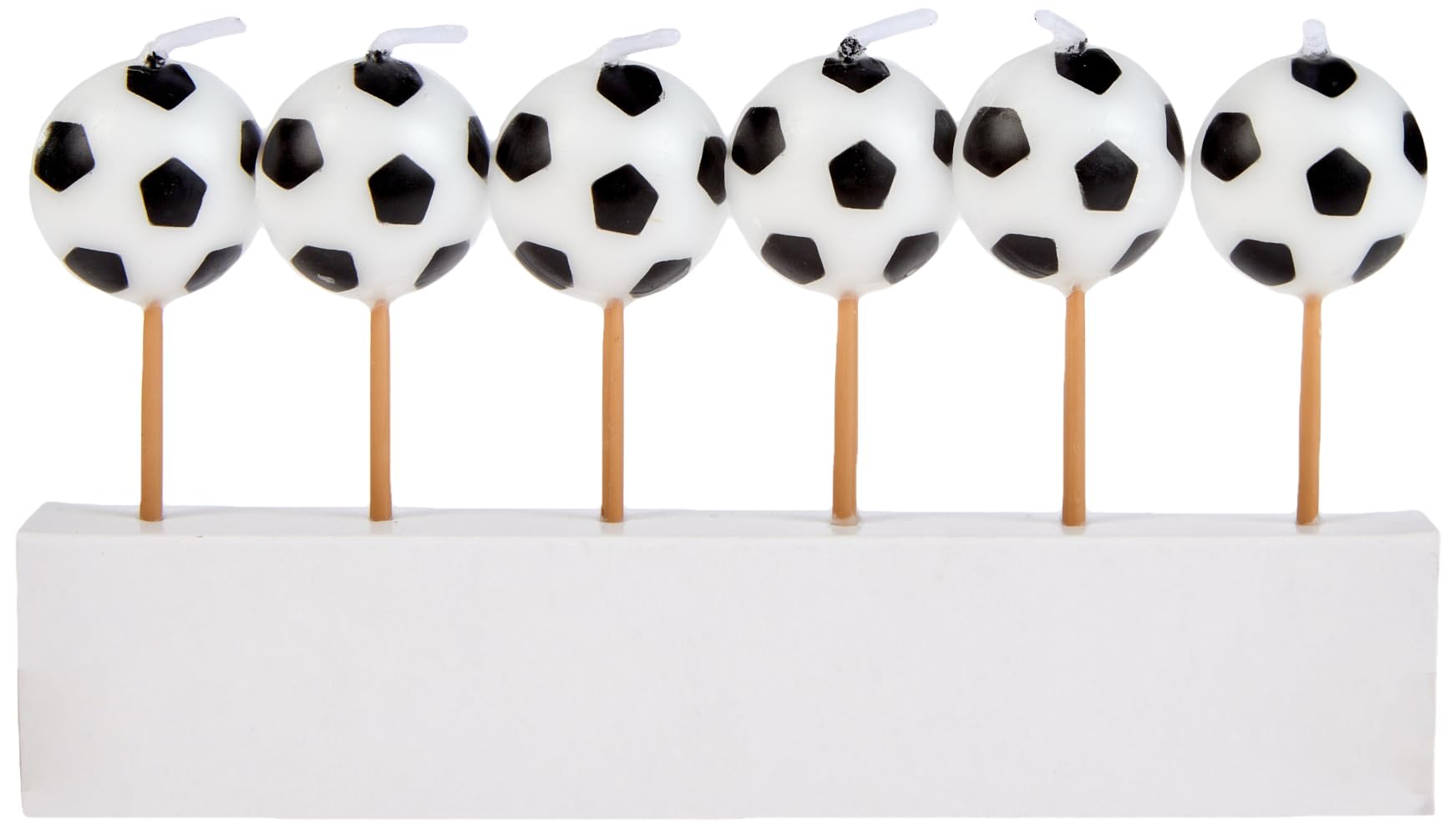 Unique Black & White Soccer Ball Birthday Candles - 7cm, Pack of 6 | Wax, Unscented 3