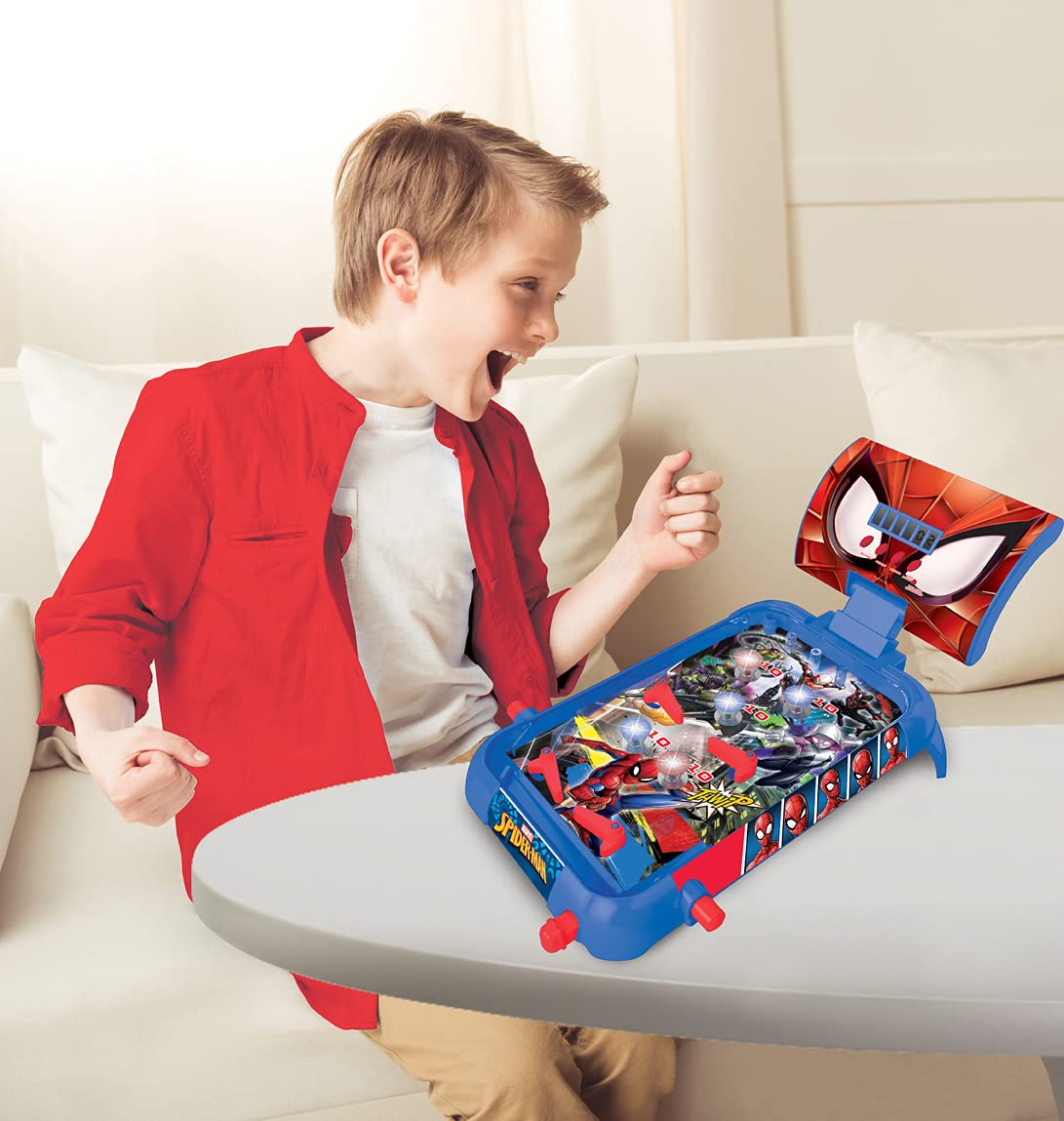 Lexibook Spider-Man Electronic Table Pinball Machine - Action Game with LCD Display, Lights & Sound - Ages 5+