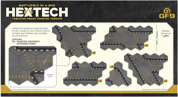 Gale Force Nine Hextech Battlefield in A Box: Trinity City Highway Intersections Game Accessory (HEXT08)