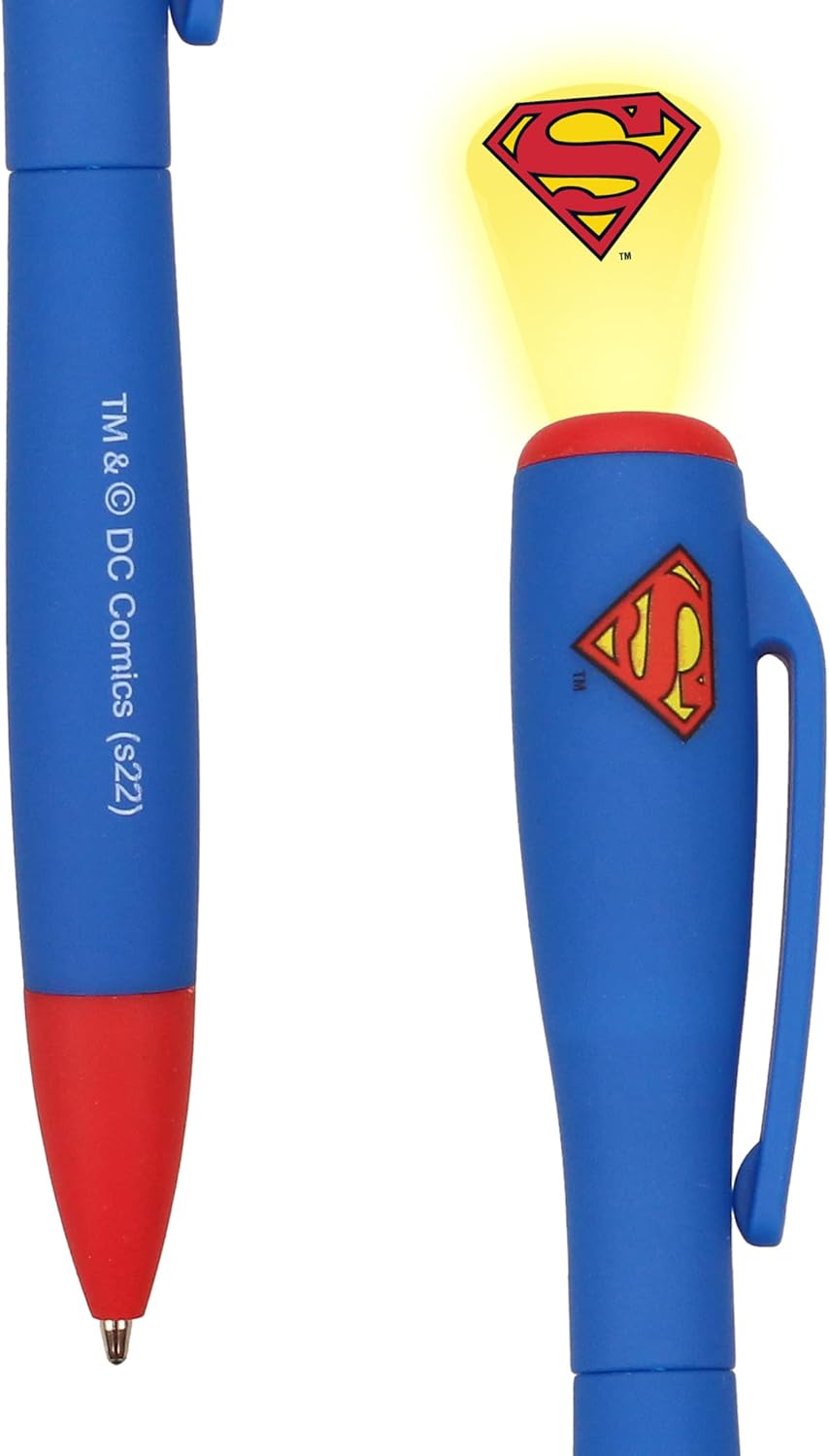 SD Toys DC Universe Superman Light-Up Pen - Collectible Light-Up Writing Tool