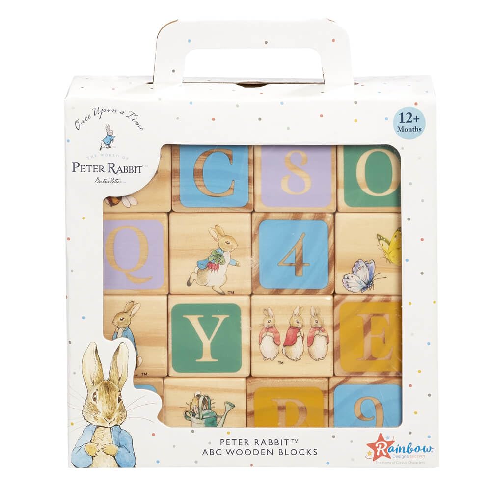 Rainbow Designs Peter Rabbit Wooden Building Blocks for Early Development | Multi-coloured | Ages 12 Months+ 1