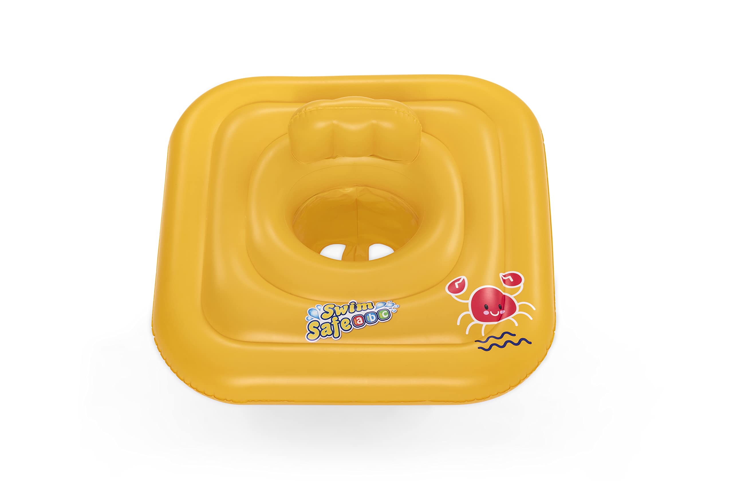 Bestway Swim Safe ABC WonderSplash Square 3-Ring Baby Boat Float - Ages 1-2, Max 15KG, Yellow 5