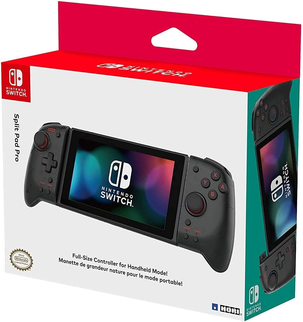 HORI Split Pad Pro (Translucent Black) für Nintendo Switch – Offiziell lizenzierter Controller für den Handheld-Modus