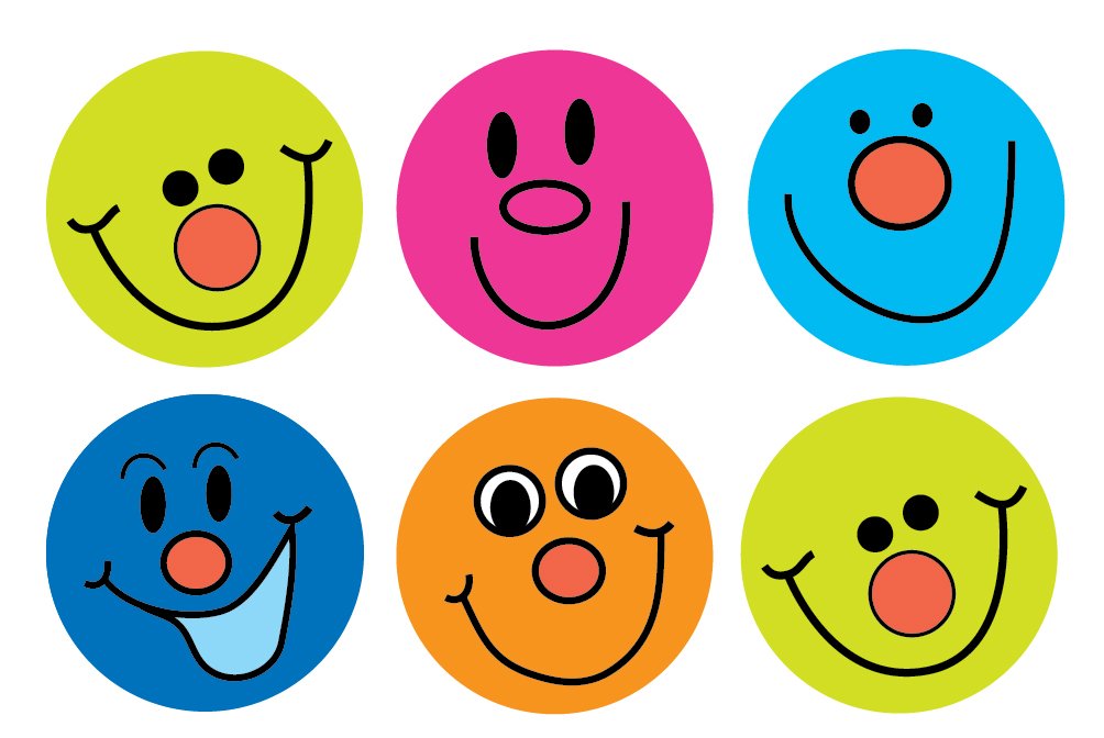 SuperStickers Smiley Face Reward Stickers - 180 Pack, 25mm Round, Multicoloured Vinyl | DBS195